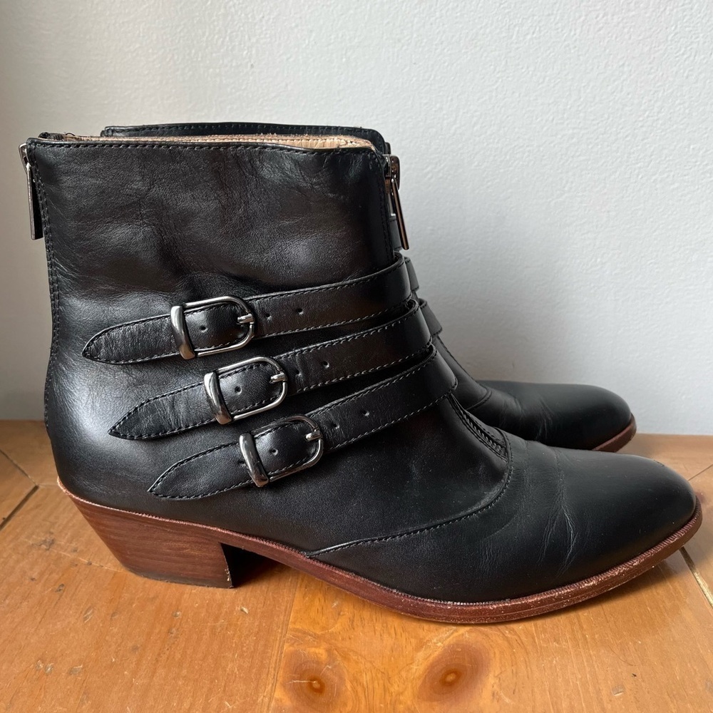 Modern Vice Women’s Leather Jasper Black Buckle Ankle Boot Bootie